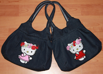bag with hello kitty design and applique